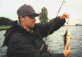 Michel with a perch taken on our homeward troll - click for full-size picture